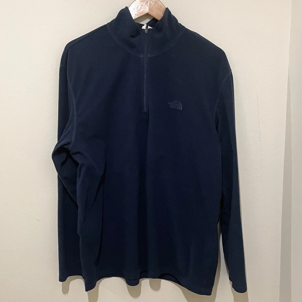 Men's North Face Pullover Size XL Fleece 1/4 Zip Navy Blue